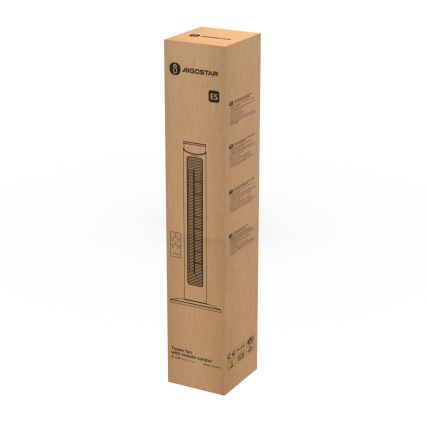 Aigostar - Ventilateur colonne 45W/230V noir + Télécommande