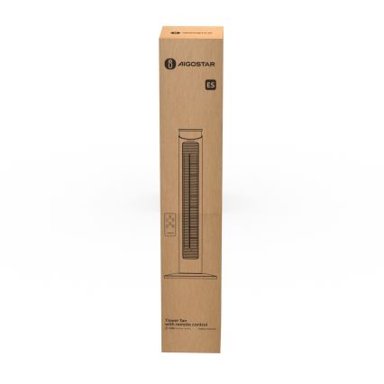 Aigostar - Ventilateur colonne 45W/230V noir + Télécommande