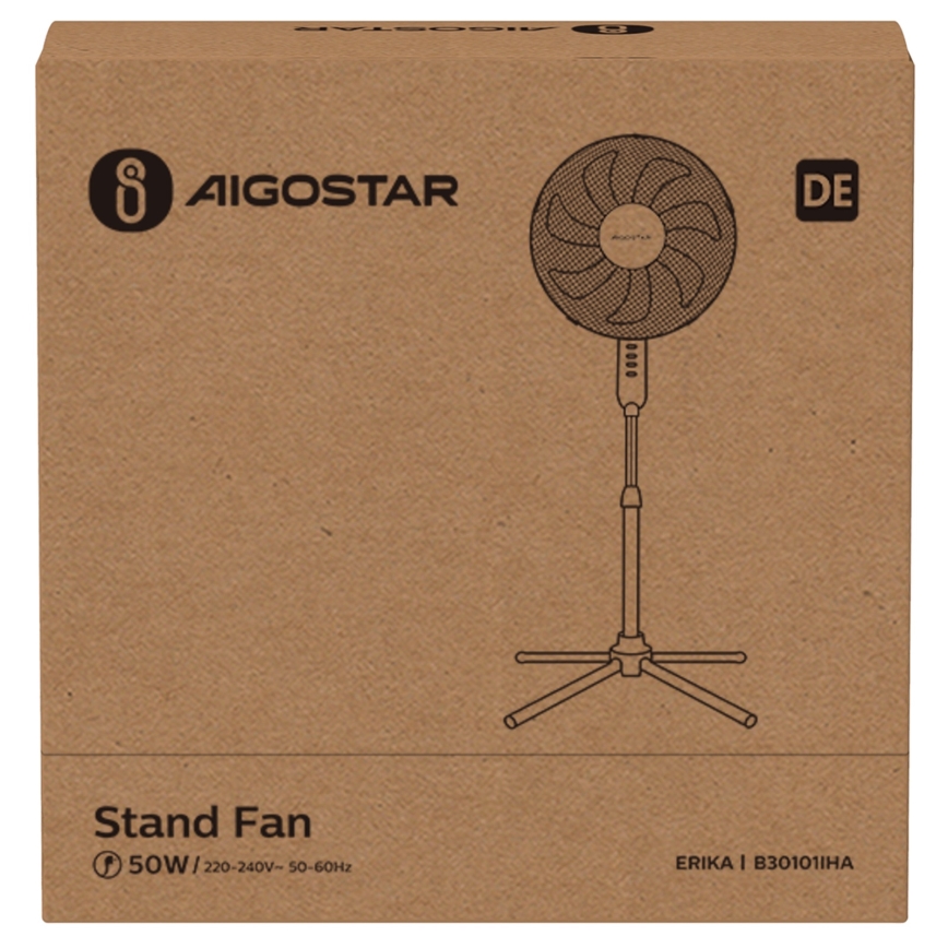Aigostar - Ventilateur colonne 50W/230V 120 cm blanc