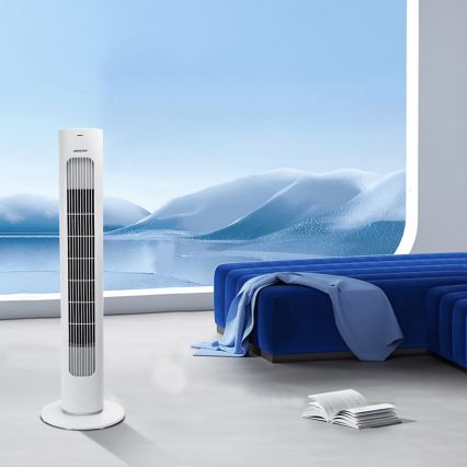 Aigostar - Ventilateur sur pied 50W/230V blanc + télécommande