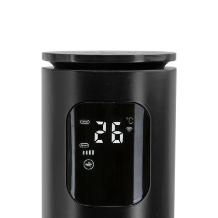 Aigostar - Ventilateur colonne 50W/230V noir Wi-Fi + télécommande