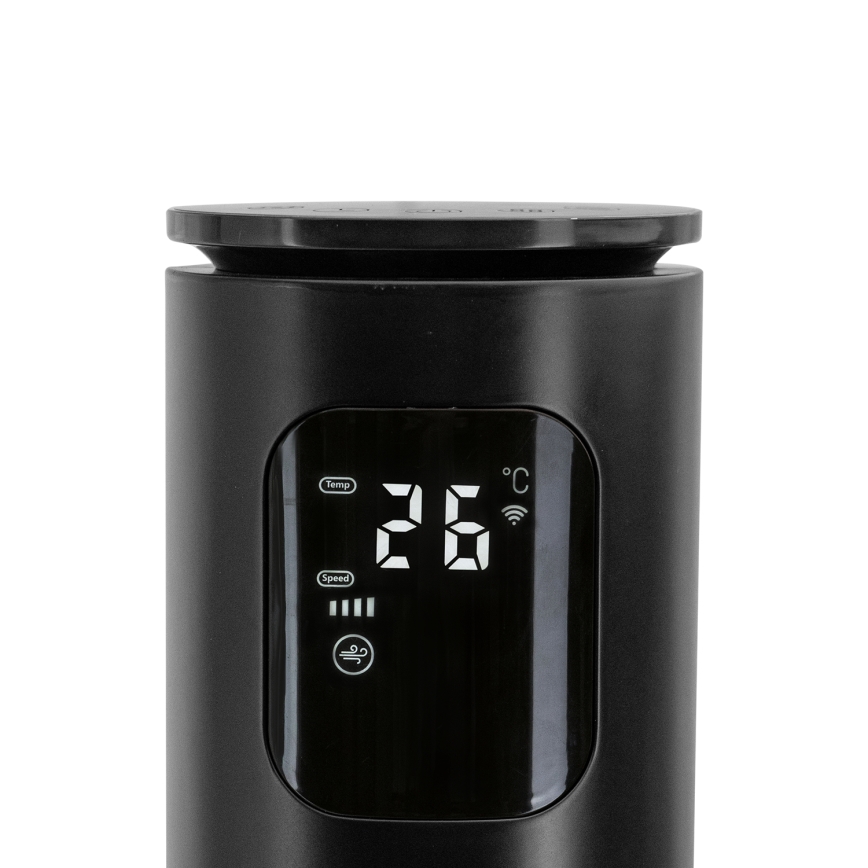 Aigostar - Ventilateur colonne 50W/230V noir Wi-Fi + télécommande