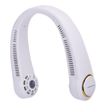 Aigostar - Ventilateur de cou rechargeable 4W/5V 2000mAh blanc
