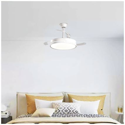 Aigostar - Ventilateur de plafond à intensité variable LED/36W/230V 2700-6500K d. 107 cm + Télécommande blanc