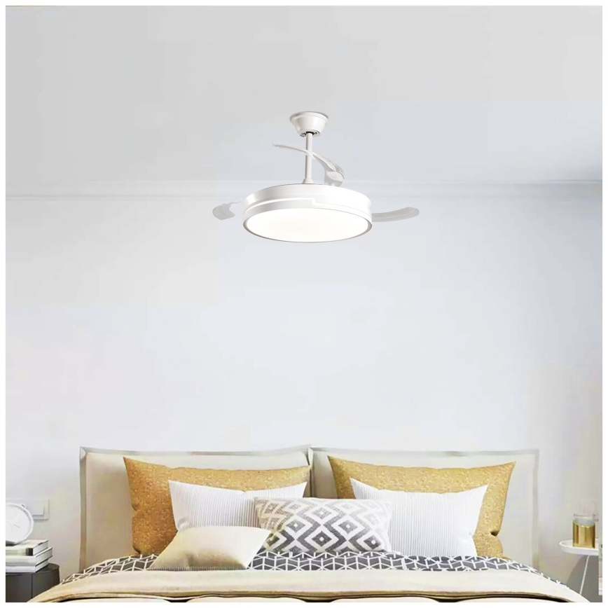 Aigostar - Ventilateur de plafond à intensité variable LED/36W/230V 2700-6500K d. 107 cm + Télécommande blanc