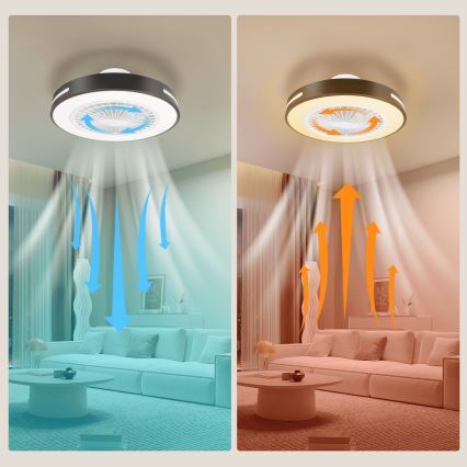 Ventilateur Plafond Intelligent Avec Lumière LED - Commande Alexa, Appli, Télécommande - 6 Vitesses - Diamètre 50 Cm