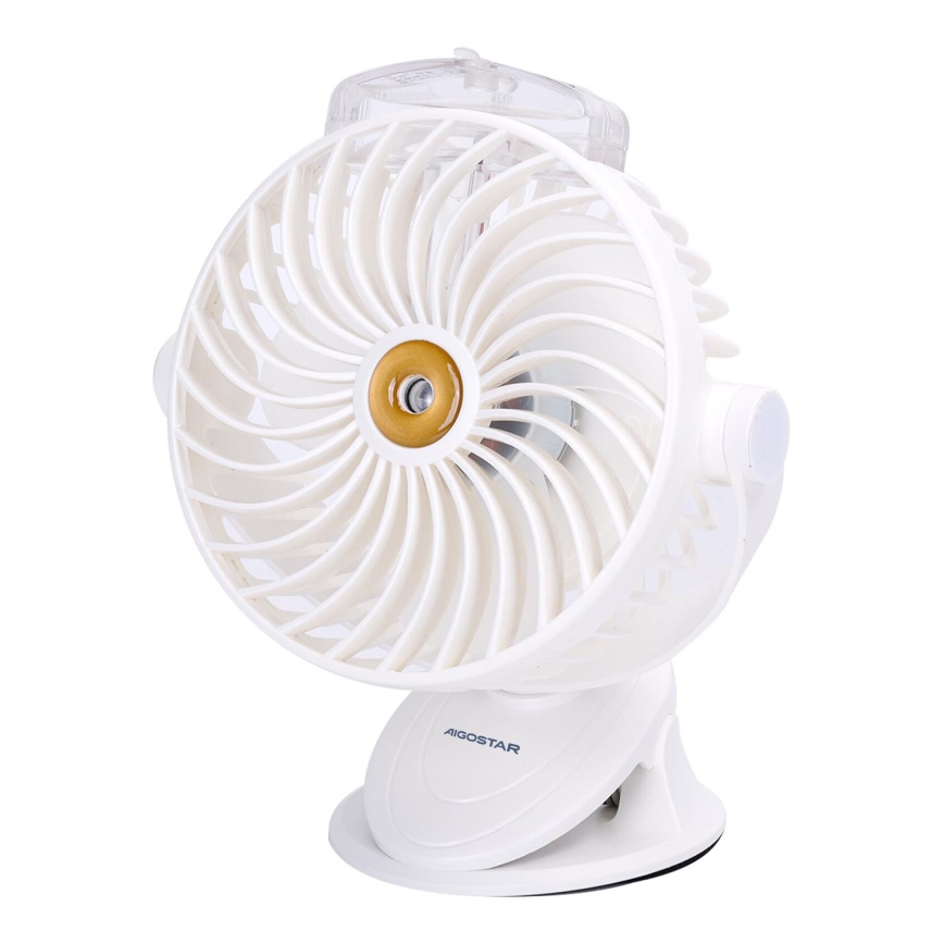 Aigostar - Ventilateur de poche rechargeable 2W/5V 2400mAh USB blanc