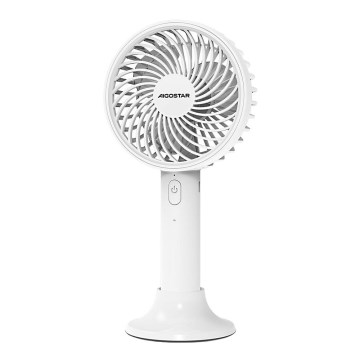 Aigostar - Ventilateur de poche rechargeable 3W/5V 1500mAh USB blanc