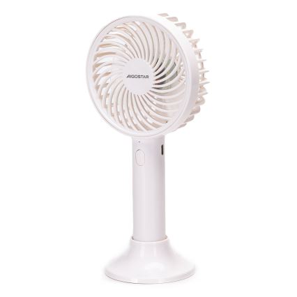 Aigostar - Ventilateur de poche rechargeable 3W/5V 1500mAh USB blanc