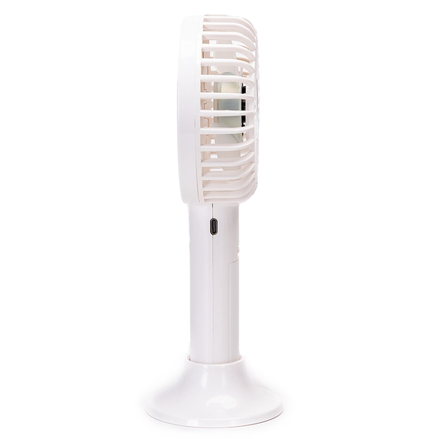 Aigostar - Ventilateur de poche rechargeable 3W/5V 1500mAh USB blanc