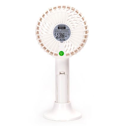 Aigostar - Ventilateur de poche rechargeable 3W/5V 1500mAh USB blanc
