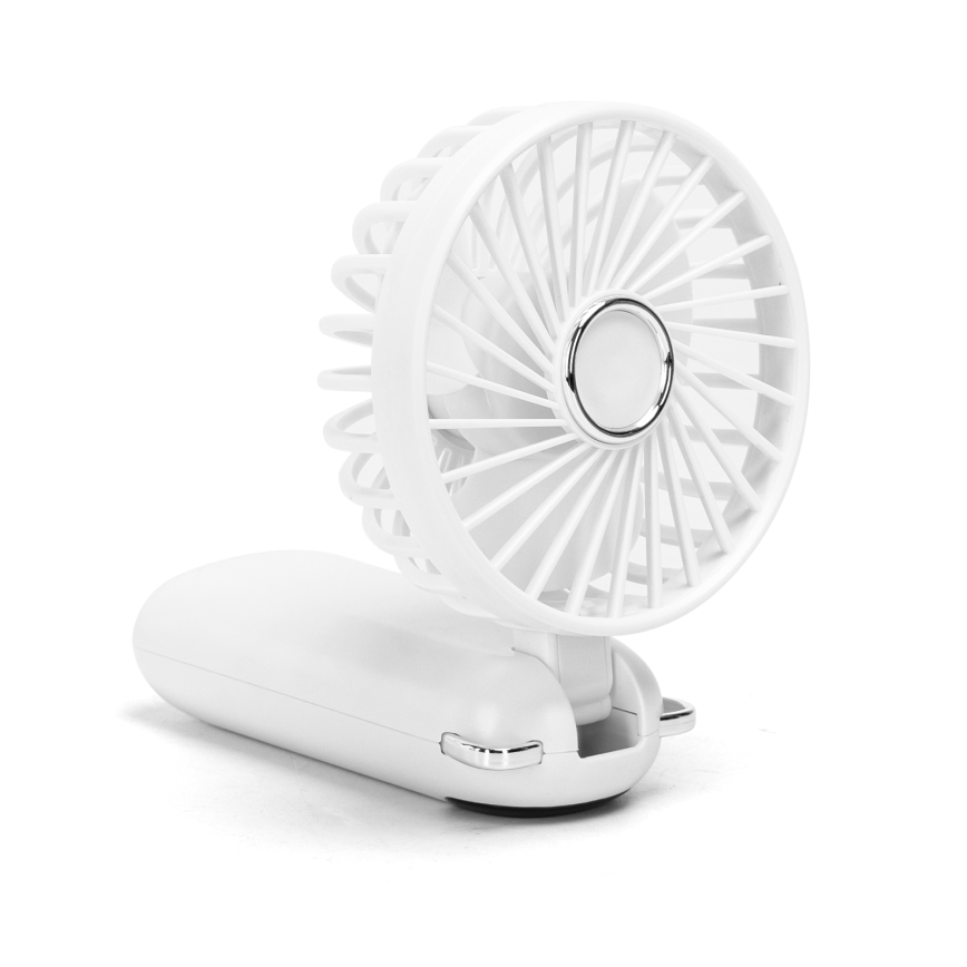 Aigostar - Ventilateur de poche rechargeable 4W/5V 1200mAh blanc