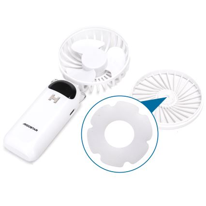 Aigostar - Ventilateur de poche rechargeable 4W/5V 1200mAh blanc