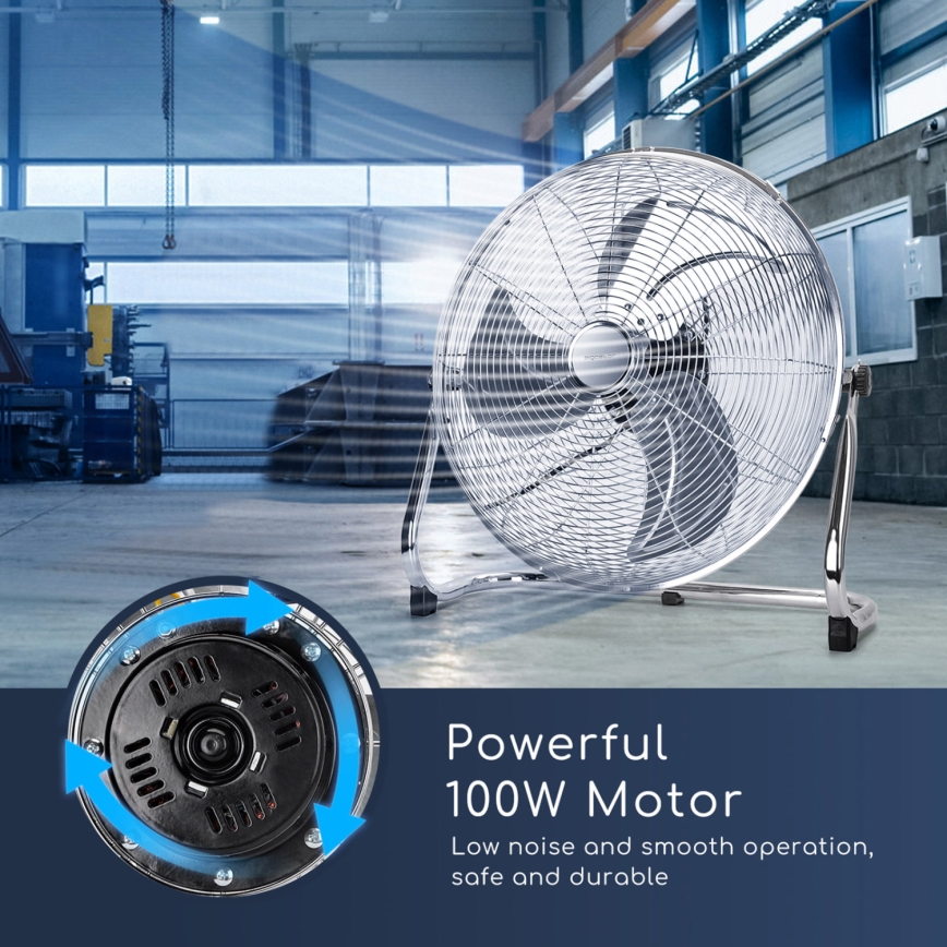 Aigostar - Ventilateur de sol 100W/230V 51 cm chrome brillant
