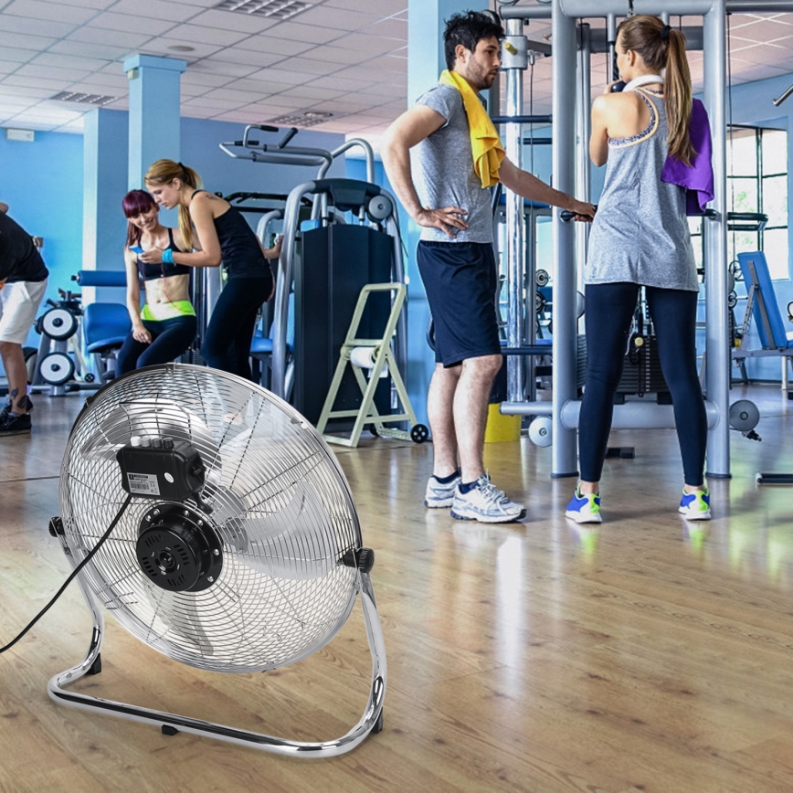 Aigostar - Ventilateur de sol 100W/230V 51 cm chrome brillant