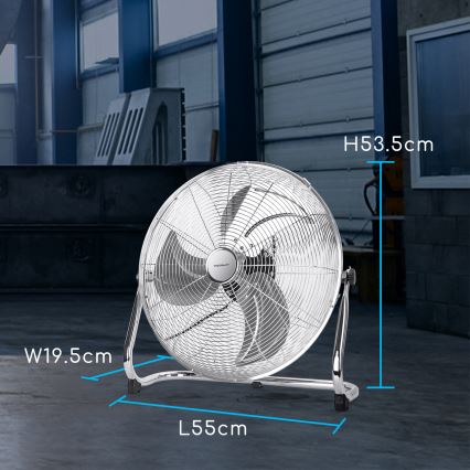 Aigostar - Ventilateur de sol 100W/230V 51 cm chrome brillant