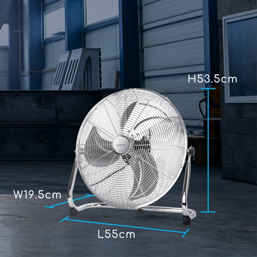 Aigostar - Ventilateur de sol 100W/230V 51 cm chrome brillant