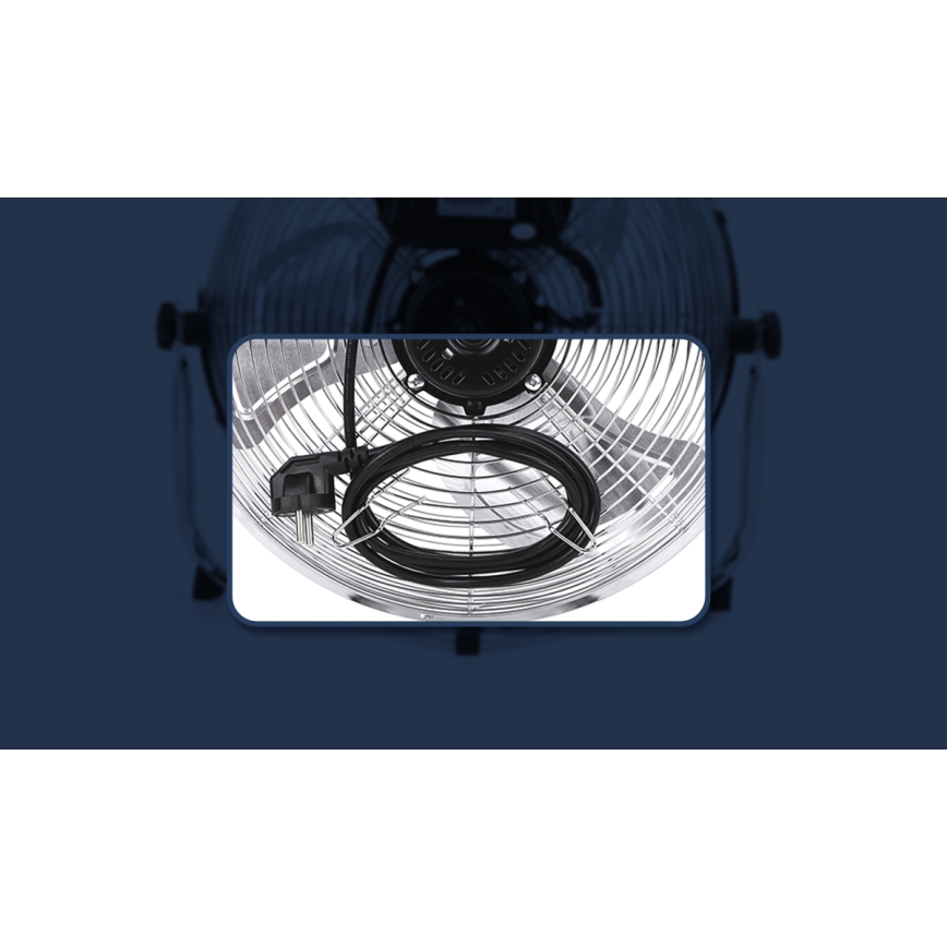 Aigostar - Ventilateur de sol 100W/230V chrome brillant