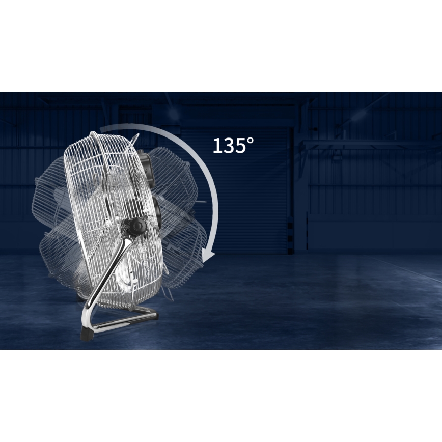 Aigostar - Ventilateur de sol 100W/230V chrome brillant