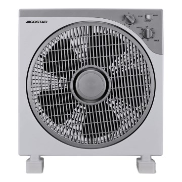 Aigostar - Ventilateur de sol 35W/230V d. 30 cm blanc/gris