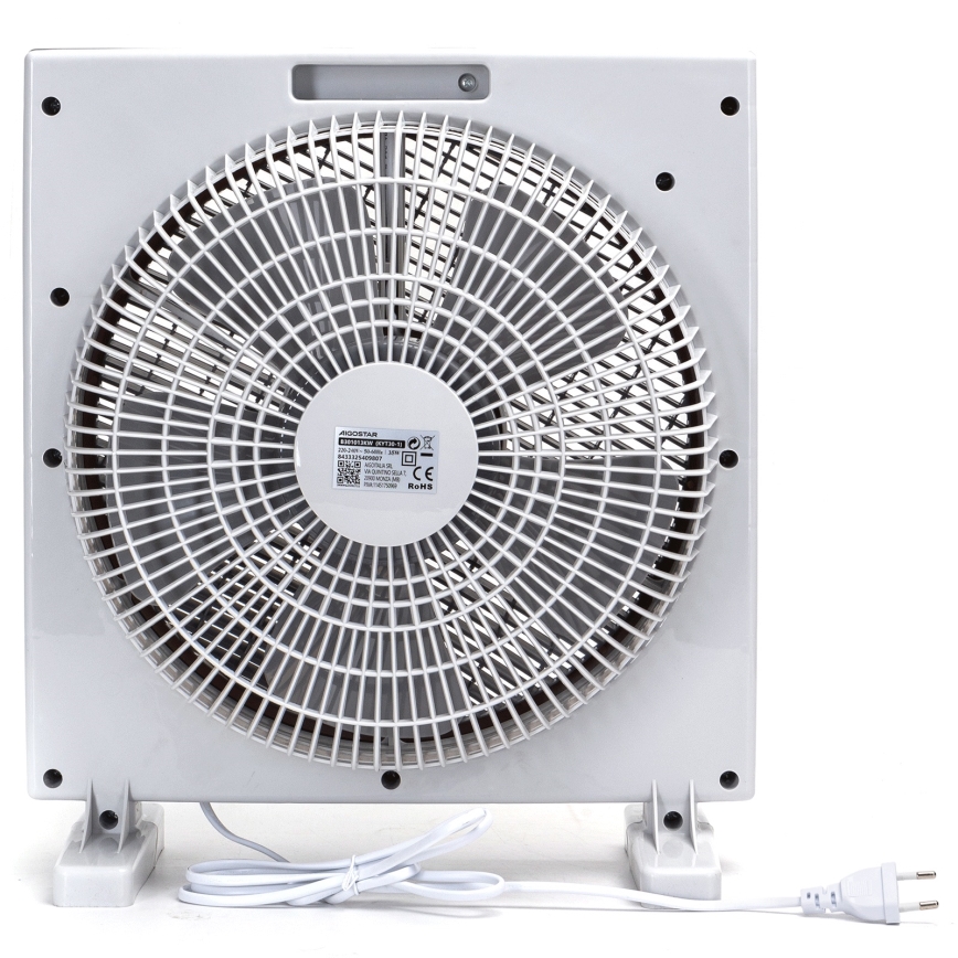Aigostar - Ventilateur de sol 35W/230V d. 30 cm blanc/gris
