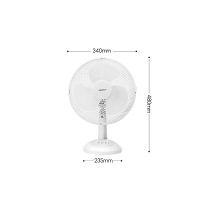 Aigostar - Ventilateur de table 35W/230V 34 cm blanc