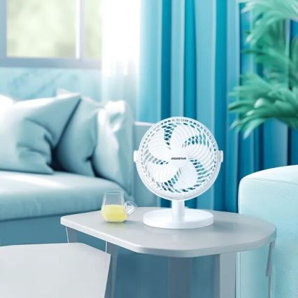 Aigostar - Ventilateur de table 3W/5V blanc