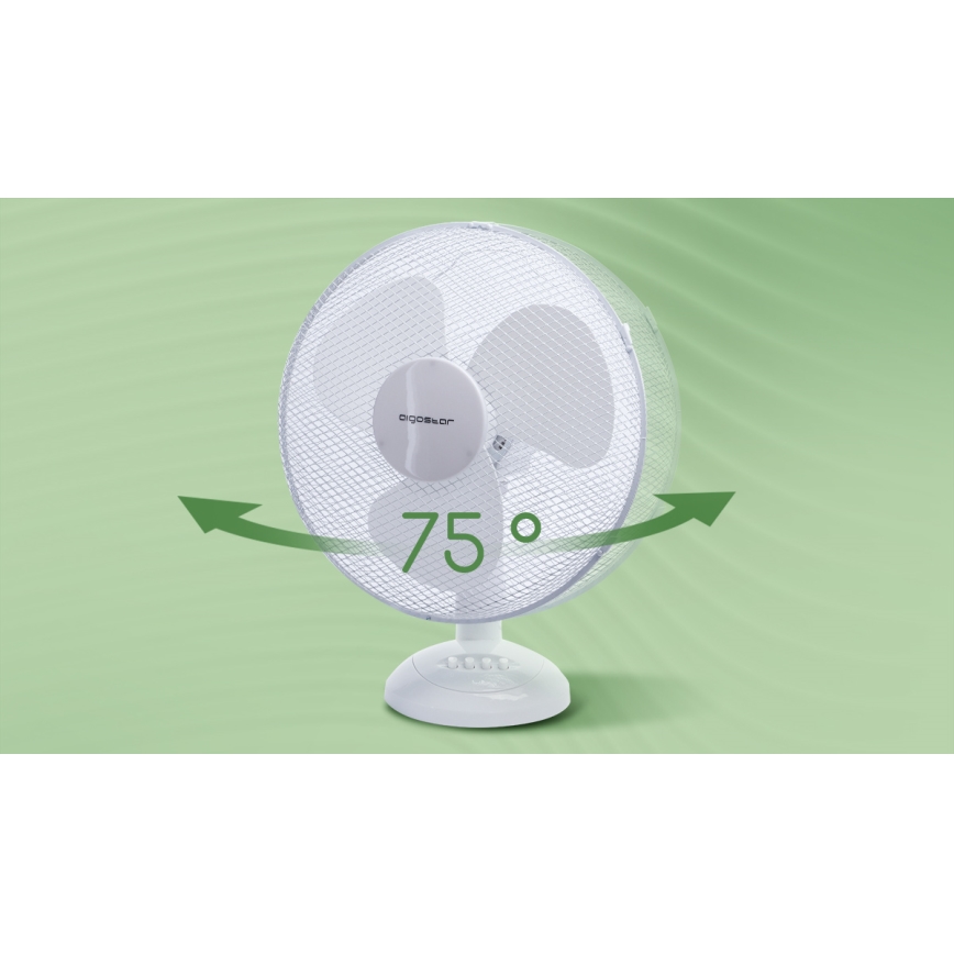 Aigostar - Ventilateur de table 40W/230V blanc