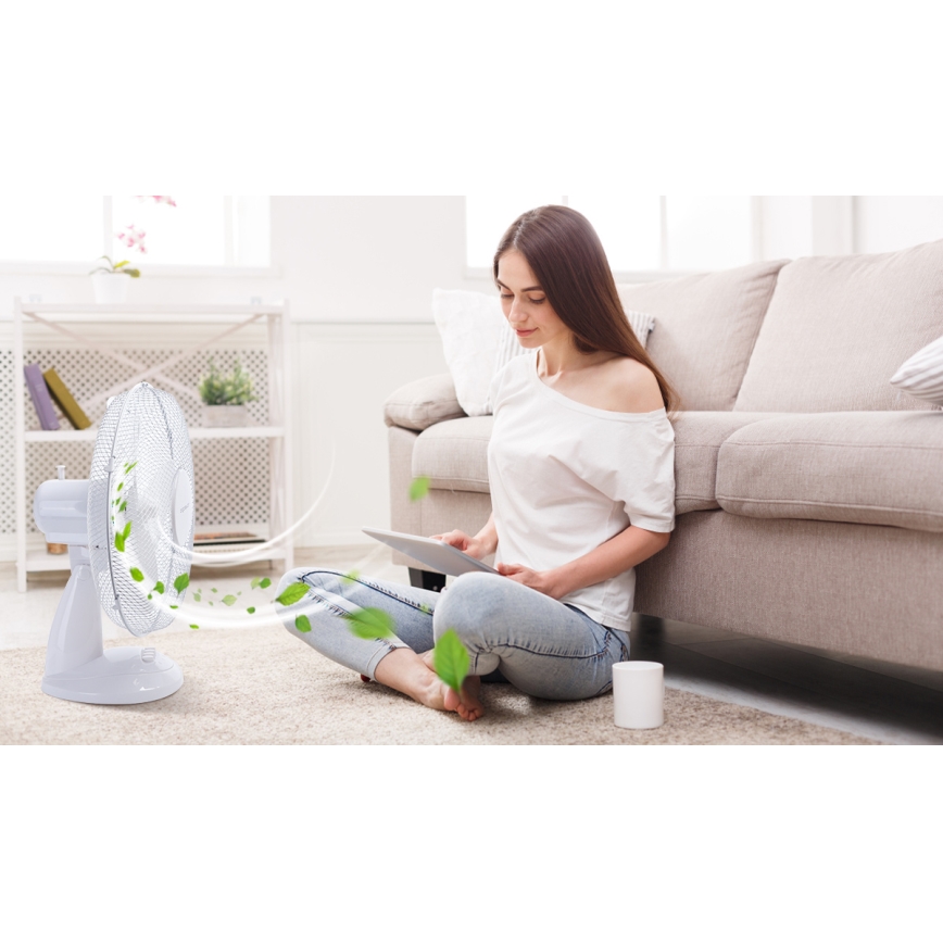 Aigostar - Ventilateur de table 40W/230V blanc