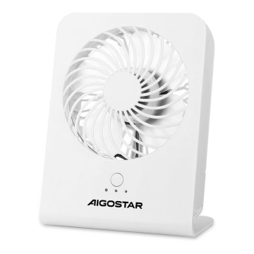 Aigostar - Ventilateur de table 5W/5V blanc