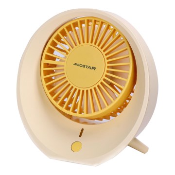 Aigostar - Ventilateur de table rechargeable 3W/5V 1200mAh USB orange