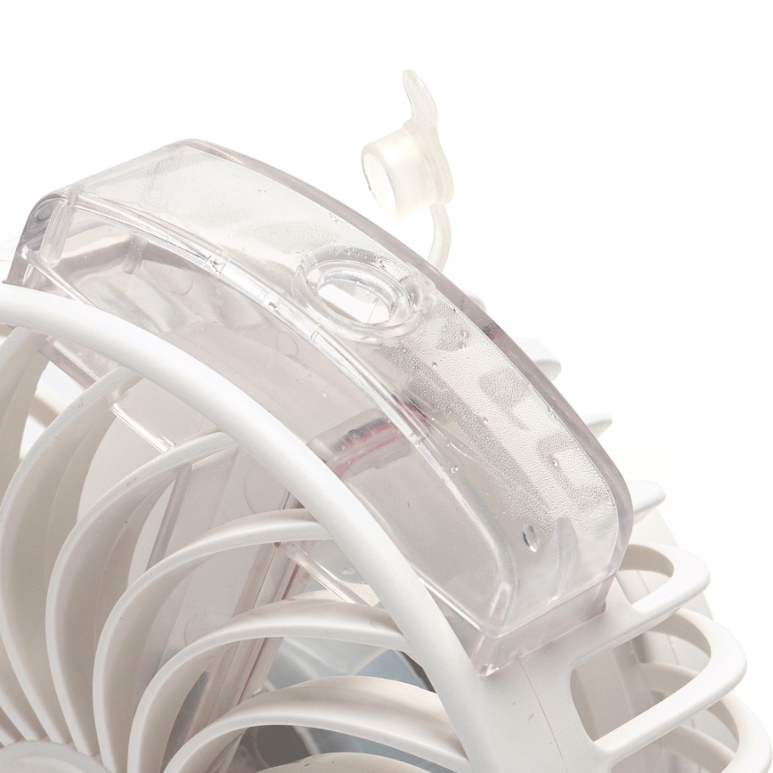 Aigostar - Ventilateur de table rechargeable avec pince 2W/5V 2400mAh USB blanc