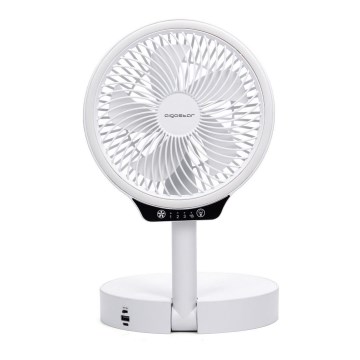 Aigostar - Ventilateur LED pliable sans fil avec port USB 6,5W/5V 8000 mAh