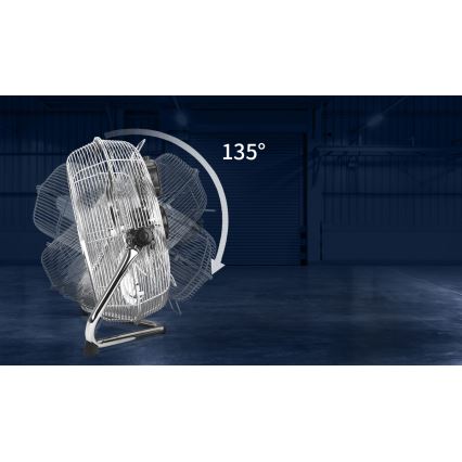 Aigostar - Ventilateur sur pied 100W/230V Ø 54 cm, chrome brillant