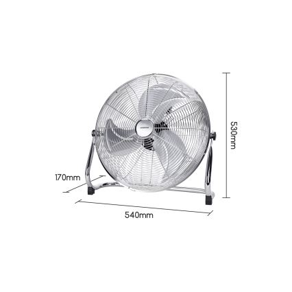 Aigostar - Ventilateur sur pied 100W/230V Ø 54 cm chrome brillant