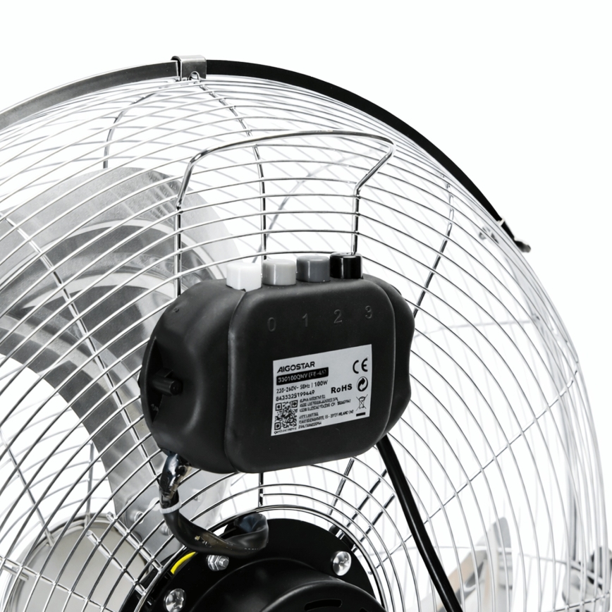 Aigostar - Ventilateur sur pied 100W/230V Ø 54 cm chromé brillant