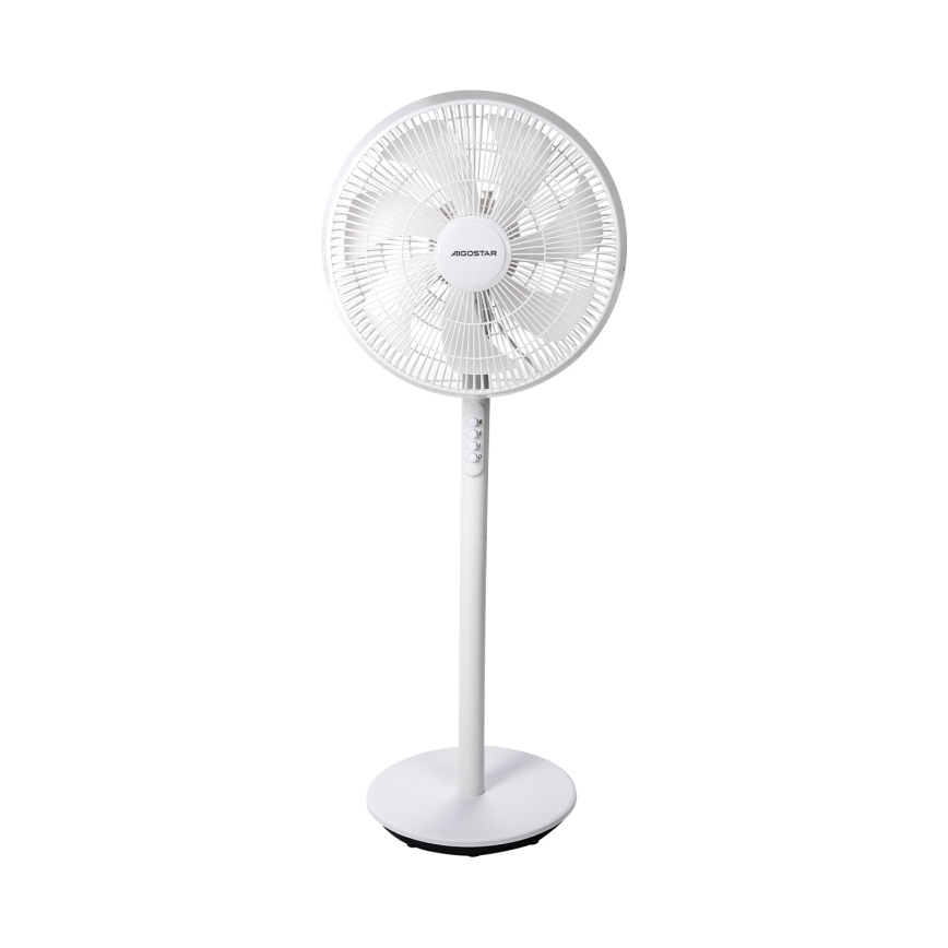 Aigostar - Ventilateur sur pied 45W/230V 110 cm blanc