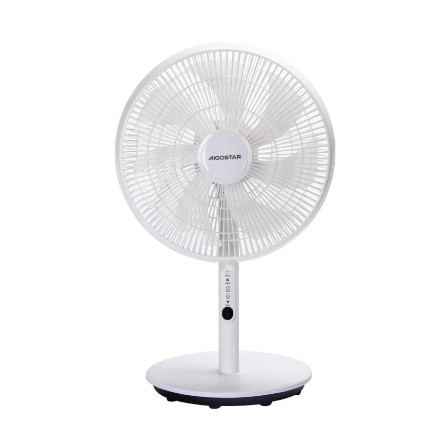 Aigostar - Ventilateur sur pied 45W/230V blanc + Télécommande