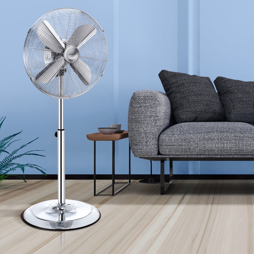Aigostar - Ventilateur sur pied 50W/230V 114 cm chrome brillant