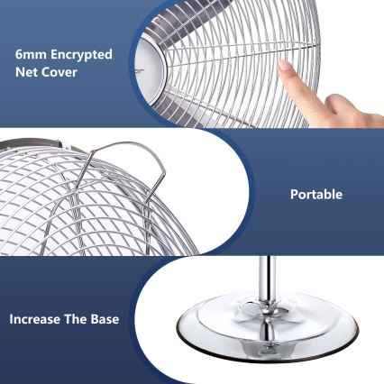 Aigostar - Ventilateur sur pied 50W/230V 114 cm chrome brillant