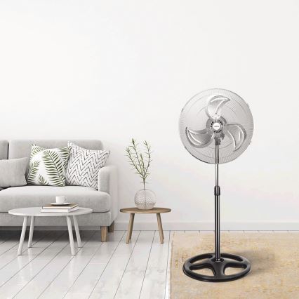 Aigostar - Ventilateur sur pied 50 W/230 V Ø 50 cm chromé/noir