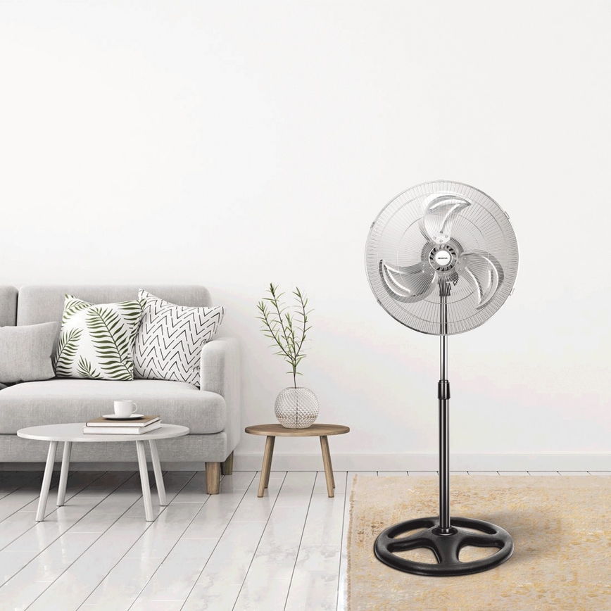 Aigostar - Ventilateur sur pied 50 W/230 V Ø 50 cm chromé/noir