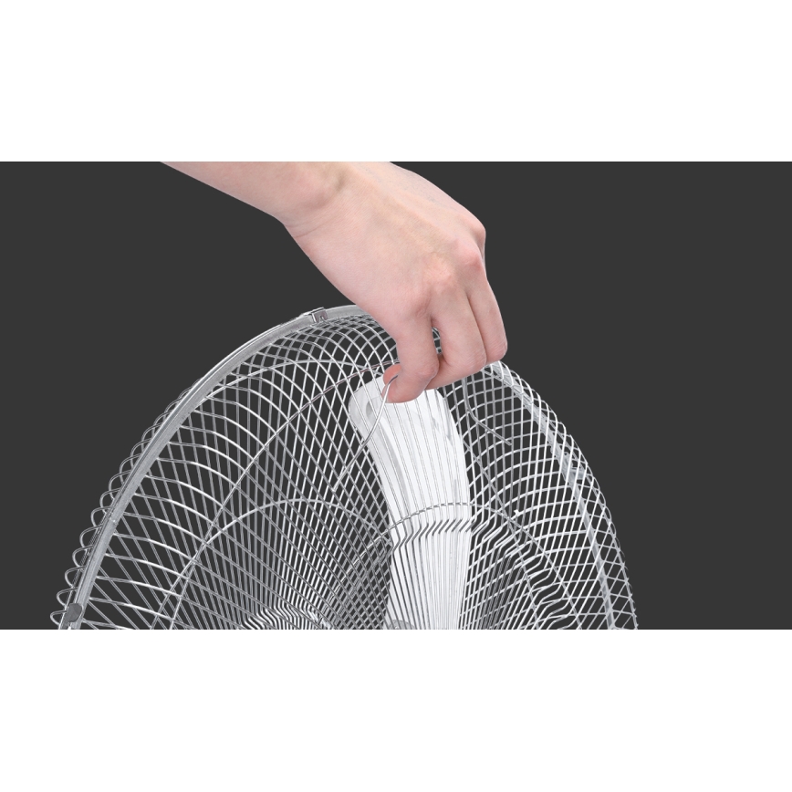 Aigostar - Ventilateur sur pied 50 W/230 V Ø 50 cm chromé/noir