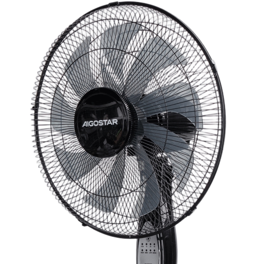 Aigostar - Ventilateur sur pied 55W/230V 130 cm noir + télécommande