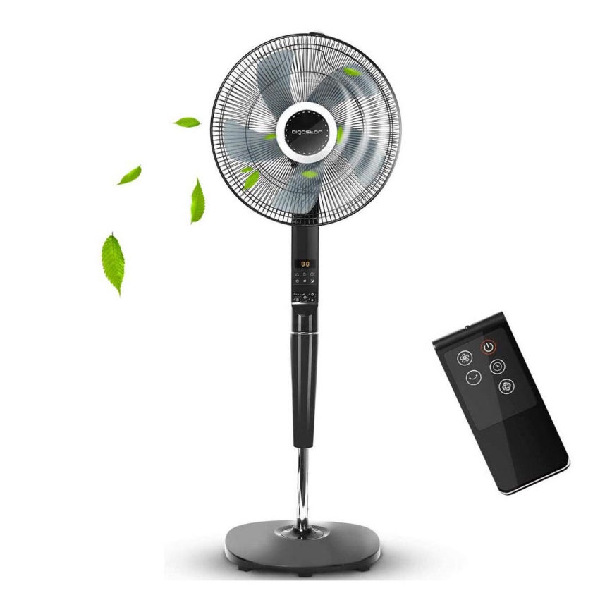 Aigostar - Ventilateur sur pied 55W/230V noir + télécommande