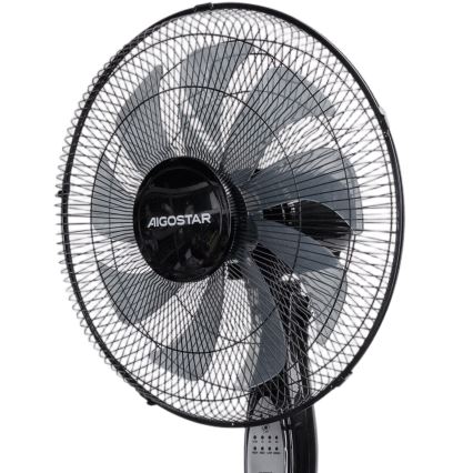 Aigostar - Ventilateur sur pied 60W/230V 130 cm noir + télécommande