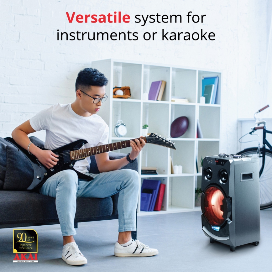 AKAI ABTS-112 - Enceinte sans fil 300W/230V 7000 mAh + télécommande