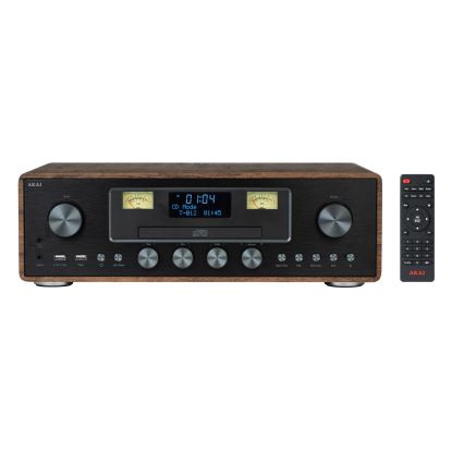 AKAI AM-100 RHAPSODY - Micro-chaîne avec lecteur CD, radio FM/DAB, entrée AUX, port USB (lecture MP3), 40 W, 230 V, télécommande incluse