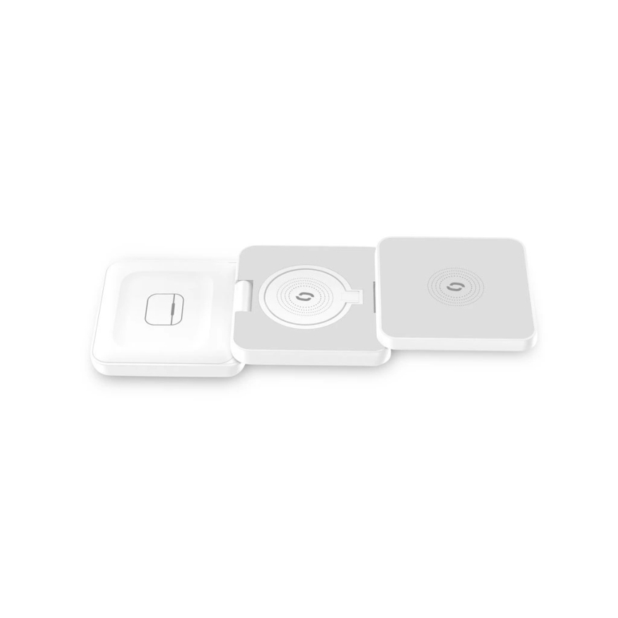 Aligator AMS09WT - Station de recharge sans fil MagSafe 3-en-1 15 W blanche