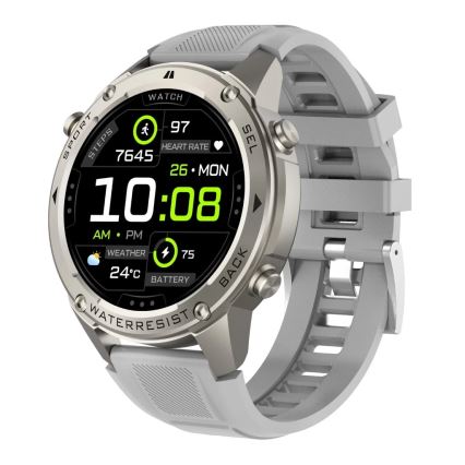 Aligator AW12SR - Montre connectée GPS, batterie 500 mAh, indice IP69K, finition argentée